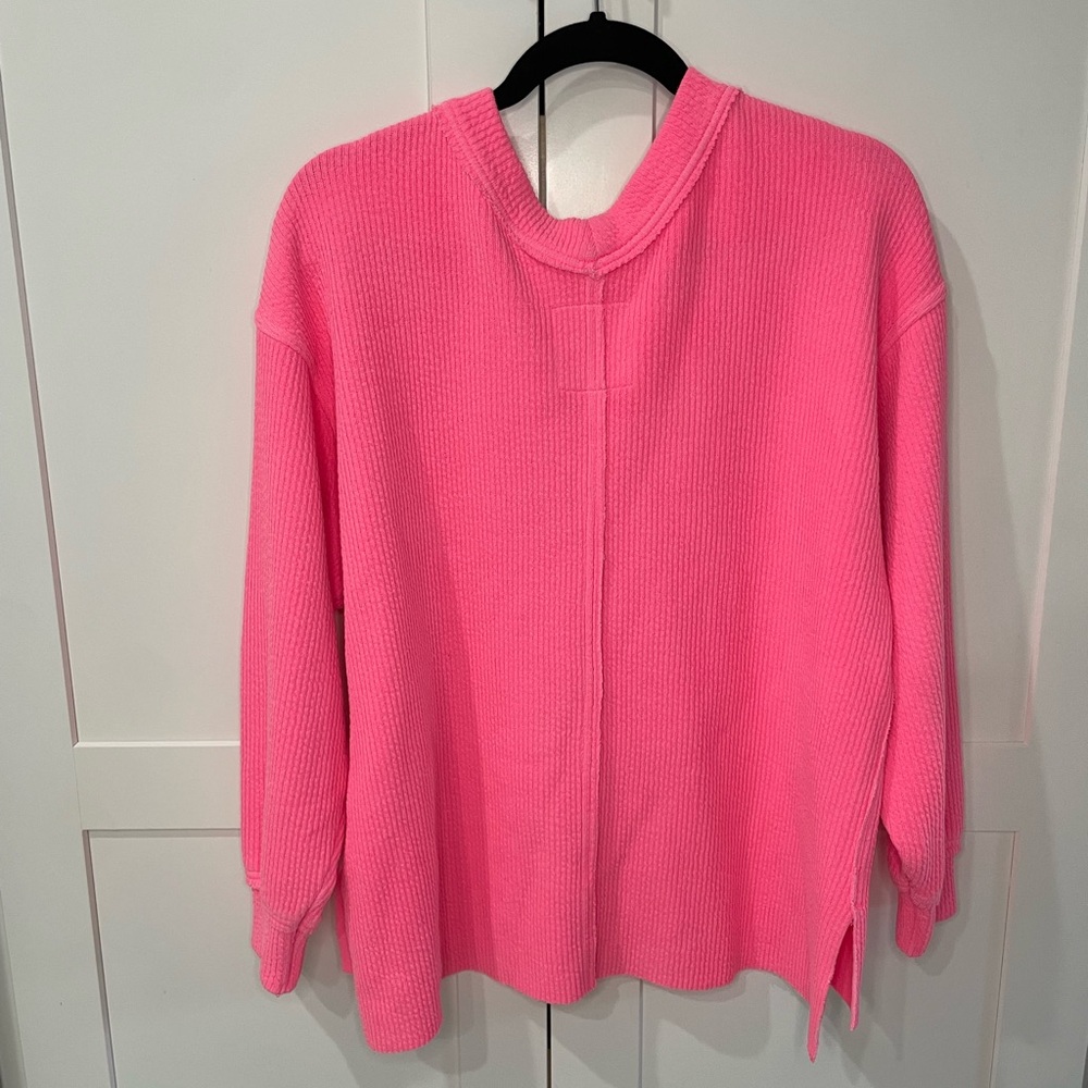 Aerie Neon Hot Pink Oversized Sweater - Picture 6 of 7